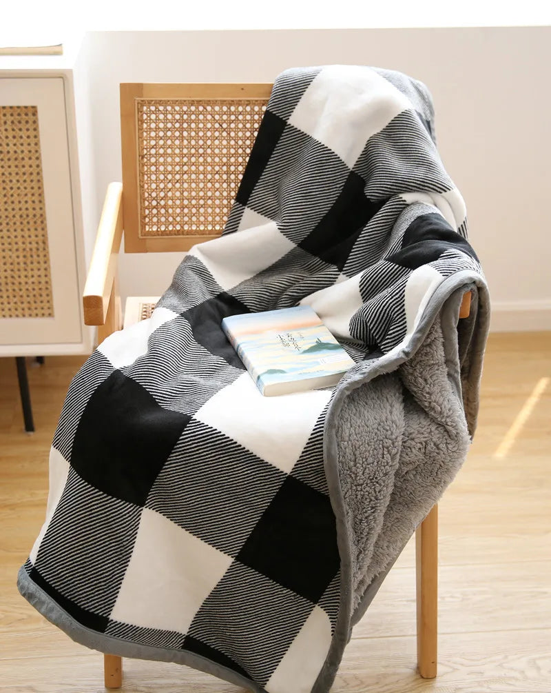 Afralia™ Bohemian Winter Blanket, Double-Layer Coral Fleece, Thick & Warm for Sofa Nap