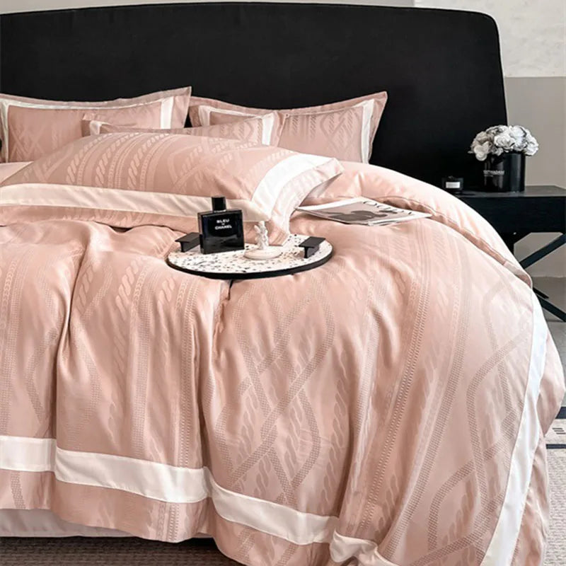Afralia™ Cotton Jacquard Duvet Cover Set for Queen Double Bed - High End & Cozy