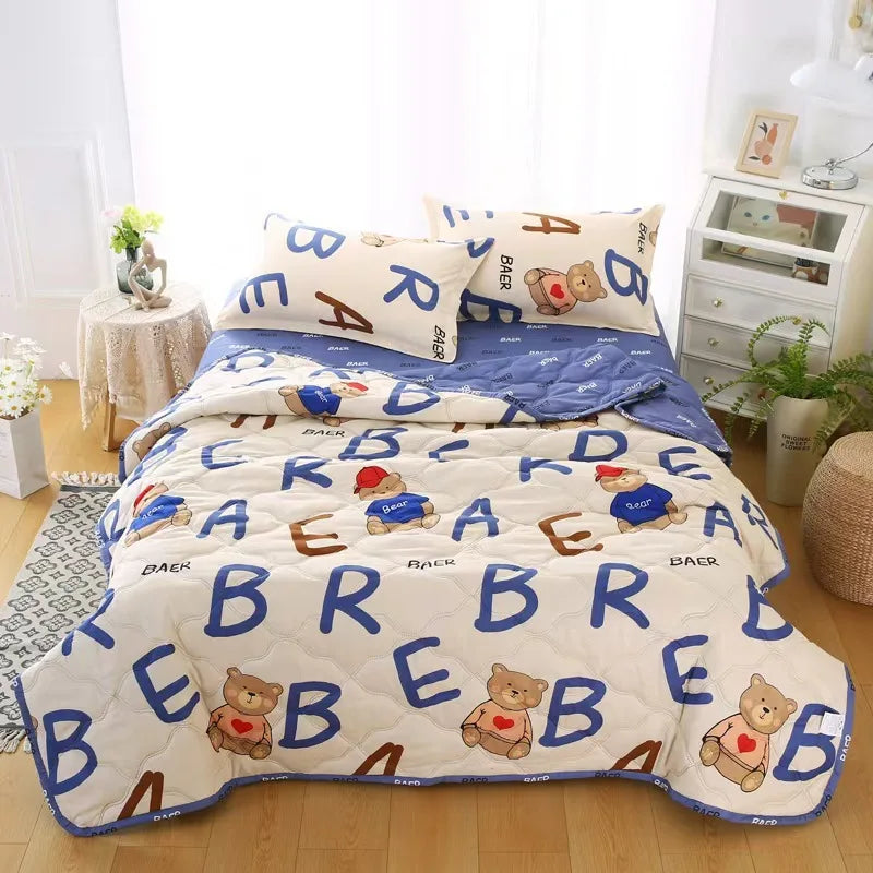 Afralia™ Summer Cool Quilt, Washed Cotton Single Air-Conditioned Blanket
