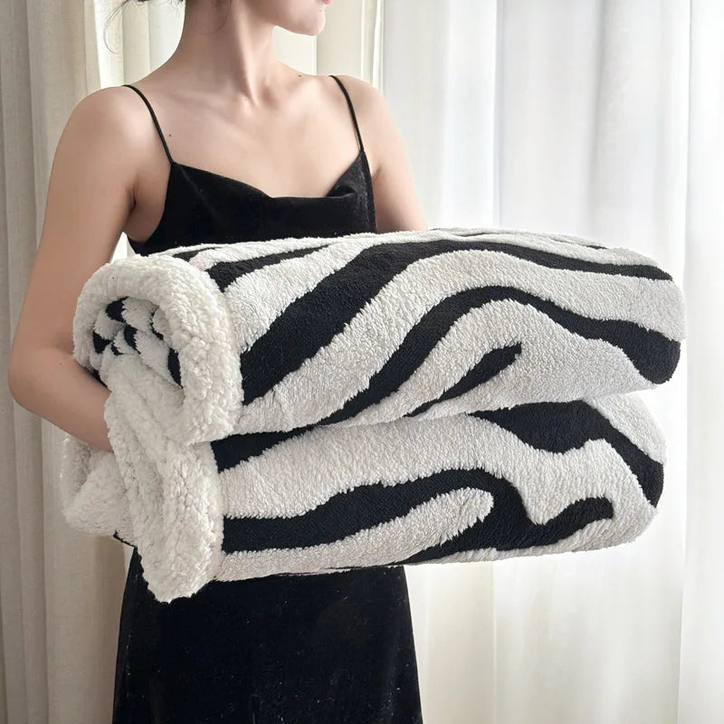 Afralia™ Leopard Print Double Layered Wool Blanket-Irresistibly Soft & Warm