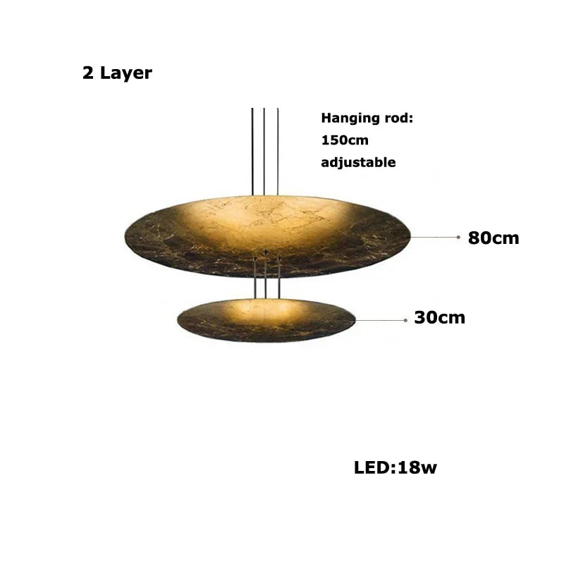 Afralia™ Gold Foil Pendant LED Chandelier, Modern Italian Design for Villas