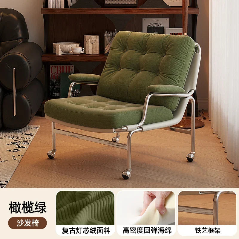 Afralia™ Nordic Light Luxury Single Sofa Chair for Living Room and Balcony