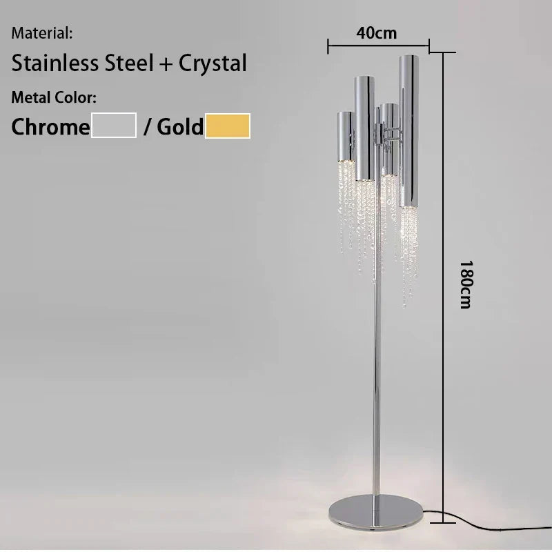 Afralia™ Gold Crystal Chandelier: Modern Luxury Lighting for Living Room, Staircase, Villa.