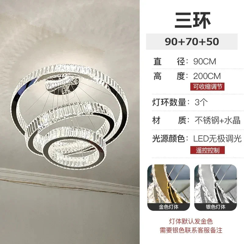 Afralia™ Crystal LED Chandelier for Modern European Style Living Room Lighting