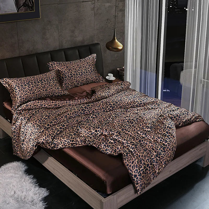 Afralia™ Silk Summer Bedding Set: Double-Sided Cooling Comforter & Soft Satin Sheet - Single/Double