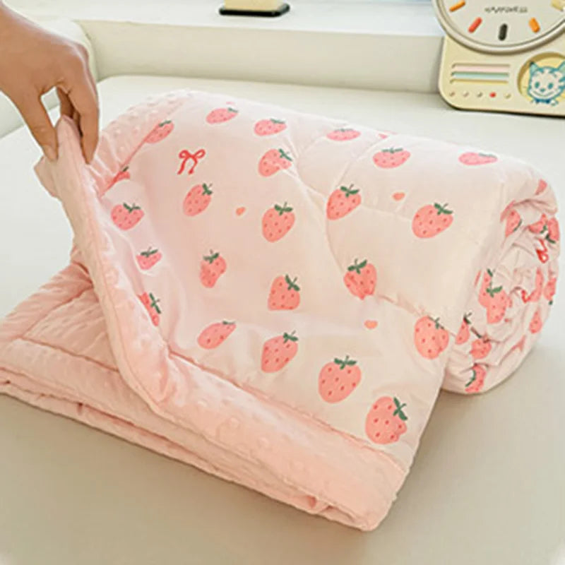 Afralia™ Cartoon Pattern Summer Comforter: Skin-Friendly Breathable Quilt for Kids & Adults