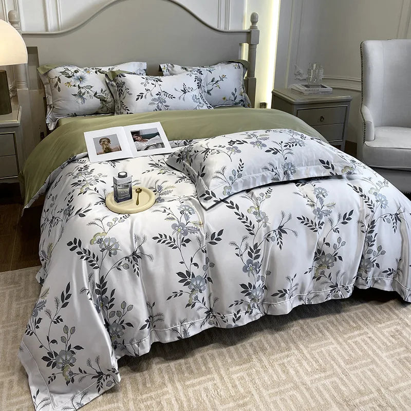Afralia™ 3D Printed Faux Silk Bedding Set - Cooling, Skin-Friendly, Non-Fading Comfort