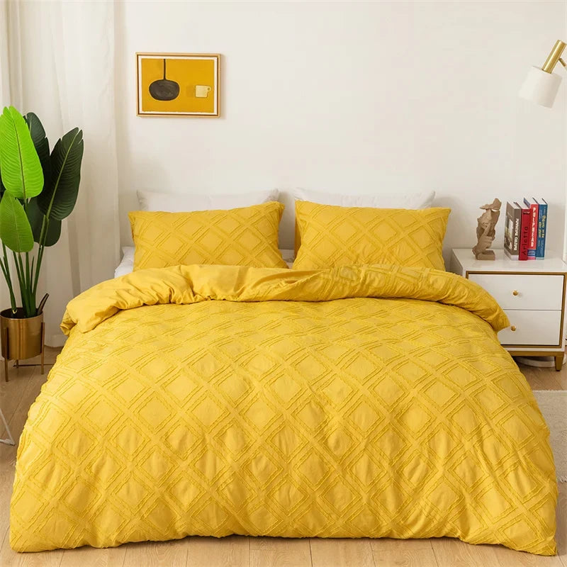 Afralia™ Geometric Cut Flowers Bedding Set: Queen King Size Duvet Cover Pillowcases