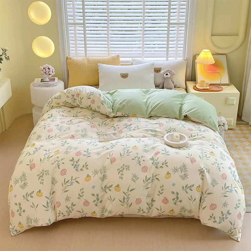 Afralia™ Nordic Plaid Cotton Duvet Cover for All Seasons - Single/Double Bed
