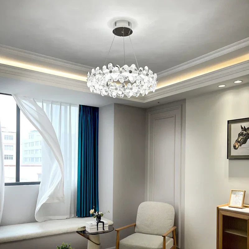 Afralia™ Crystal LED Chandelier: French Style Chrome Plated Pendant Light for Home Decor