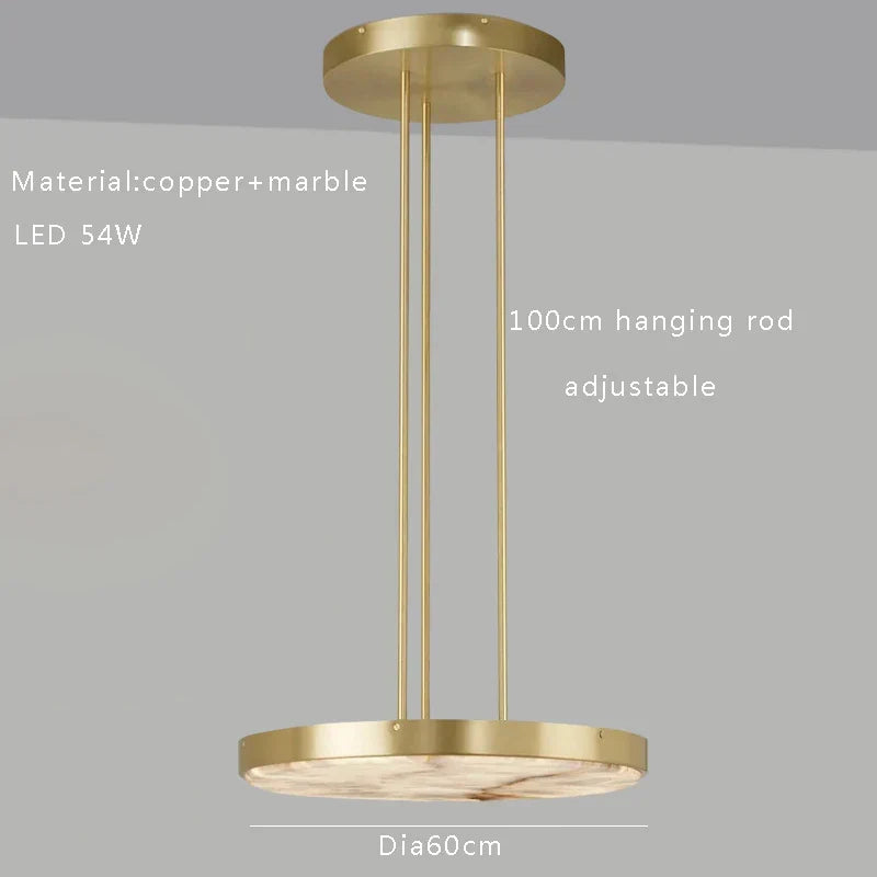 Afralia™ Round Spanish Marble Chandelier: Luxury Black Indoor Ceiling Light Fixtures for Dining Room