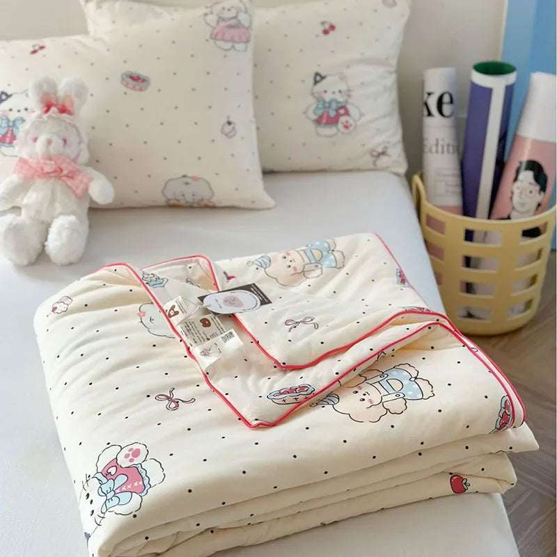 Afralia™ Children Cartoon Summer Cooling Quilt - Double Bed Breathable Thin Blanket Duvet