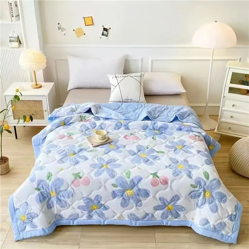 Afralia™ Summer Cool Quilt, Washed Cotton Single Air-Conditioned Blanket