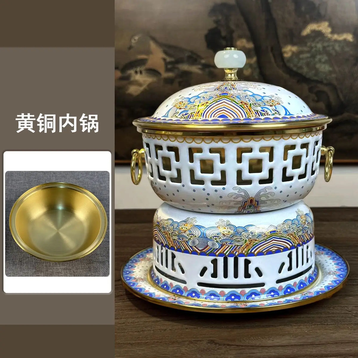 Afralia™ Copper Shabu Hot Pot Stockpot for Family Gathering and Picnics