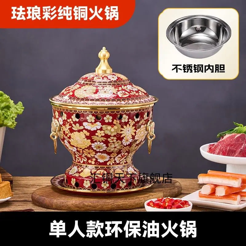 Afralia™ Pure Copper Hot Pot for Cooking