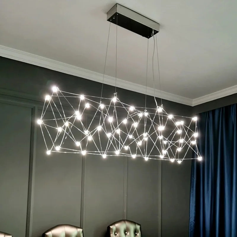 Afralia™ Stainless Steel Chandelier - Modern Luxury Lighting for Home, Bar, and Cafe