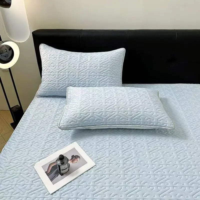 Afralia™ Latex Cooling Mat Set: Washable, Soft, Breathable Bed Sheet - 3 Pieces