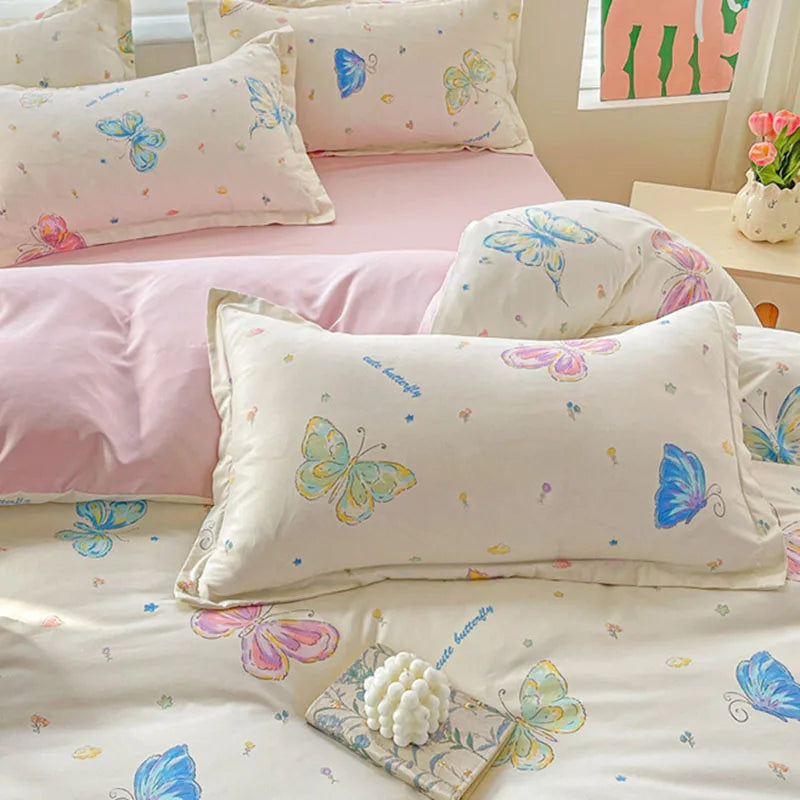 Afralia™ Cozy Cotton Bedding Set for Double Bed, Autumn Winter Duvet Cover Kit