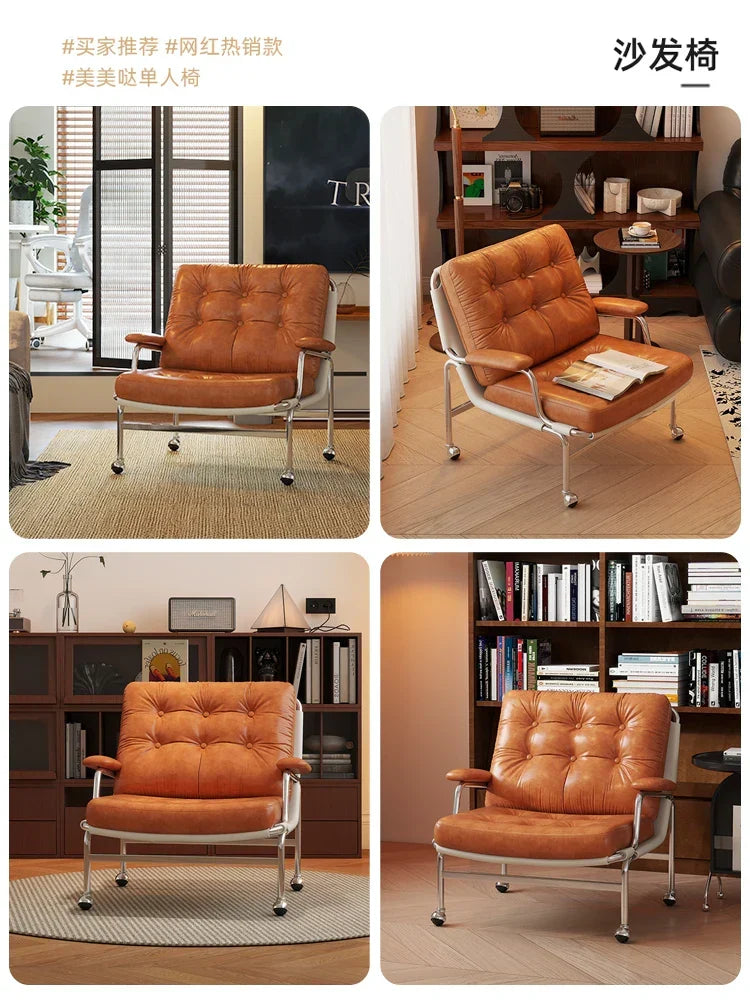 Afralia™ Nordic Light Luxury Single Sofa Chair for Living Room and Balcony