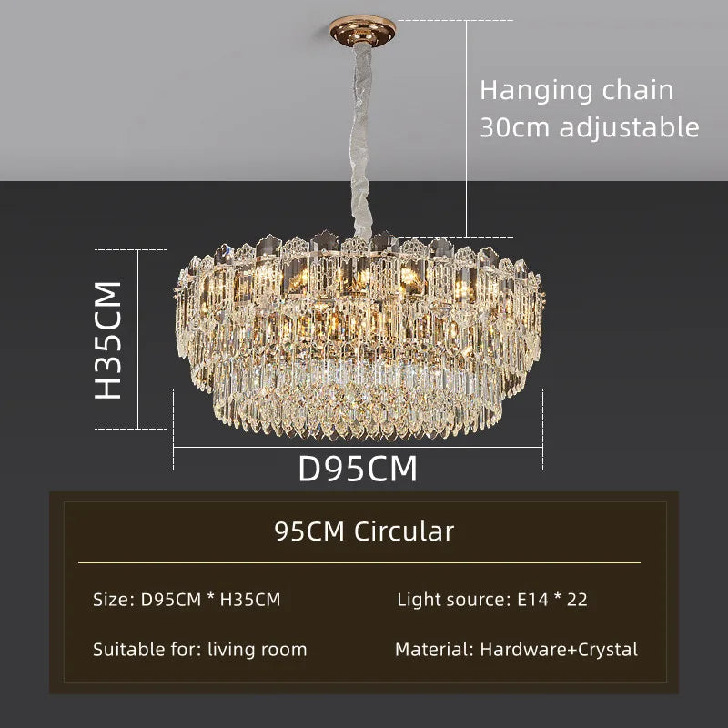 Afralia™ Luxury Crystal Chandelier Modern Ceiling Light for Bedroom Living Room Hall Hotel