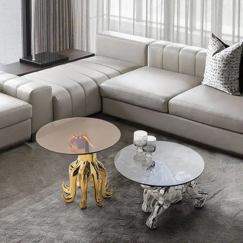 Afralia Octopus Glass Side Table - Nordic Design Creative Living Room Furniture