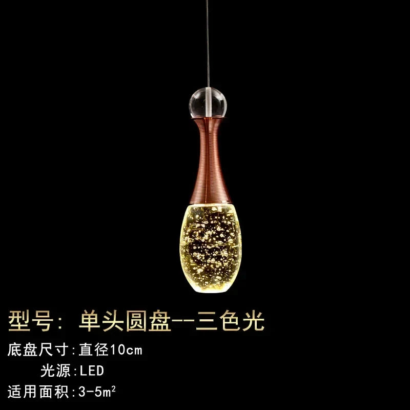 Afralia™ Crystal Pendant Light Champagne Gold for Bedroom and Dining Room
