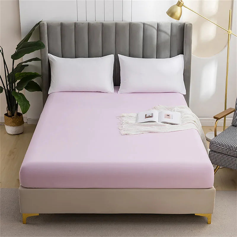Afralia™ Brushed Fitted Mattress Cover with Deep Pockets – European Skin-Friendly, Durable Solid Bedding