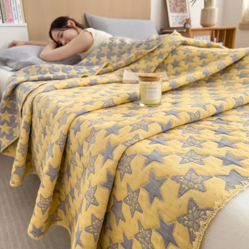 Afralia™ Cotton Towel Blanket, Rural Printed Thin Quilt - Luxury Breathable Bedspread