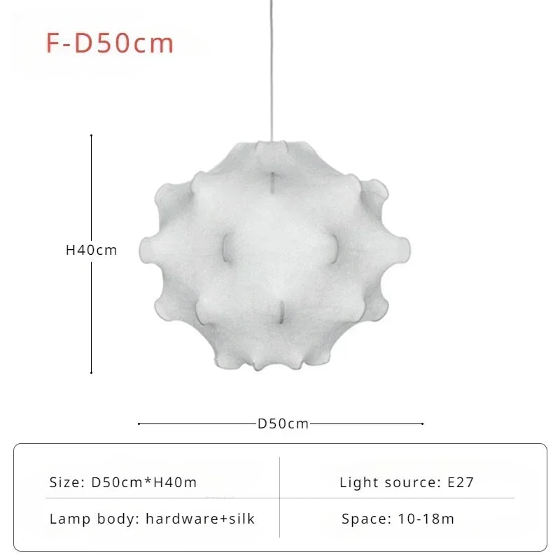 Afralia™ Japanese Silk Pendant Chandelier - Modern Designer Home Lighting