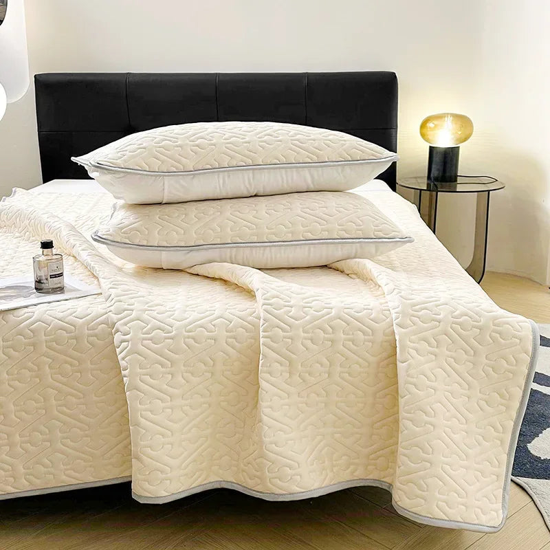 Afralia™ Latex Cooling Mat Set: Washable, Soft, Breathable Bed Sheet - 3 Pieces