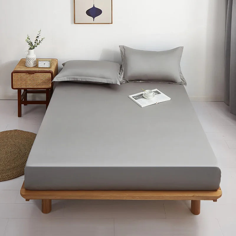 Afralia™ Pure Cotton Fitted Sheet: Comfortable Solid Color Mattress Cover