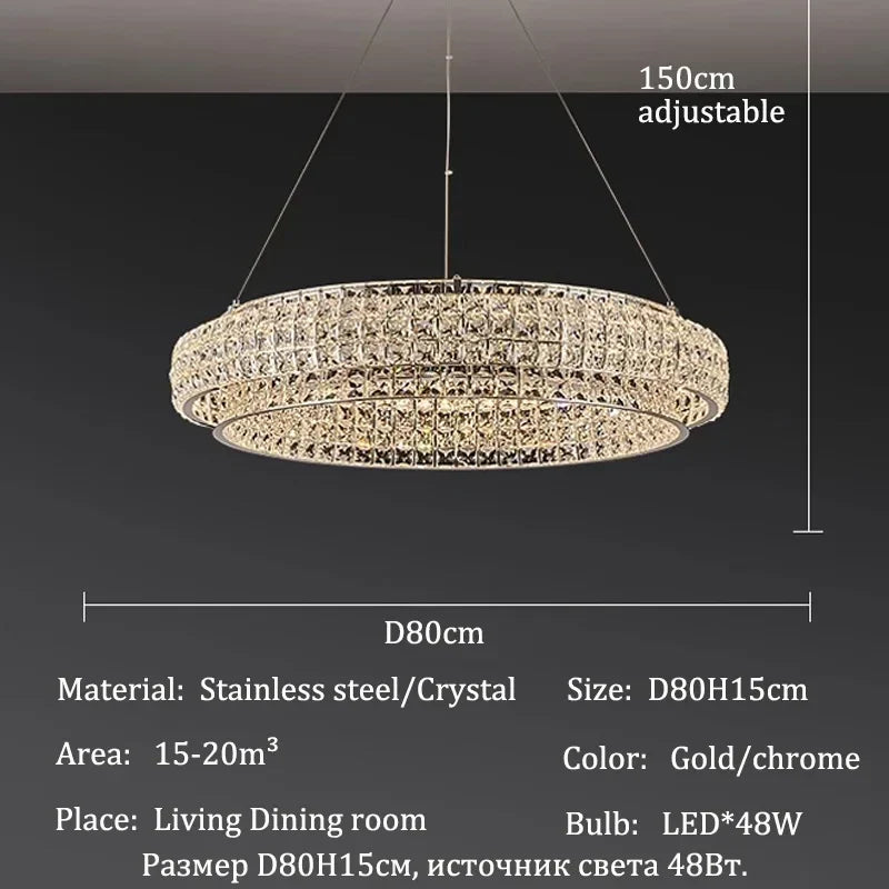 Afralia™ Crystal Chandelier LED Ceiling Light Fixture Pendant Suspension Lamp Luxe Home Decor LuxeCrystal Beauty