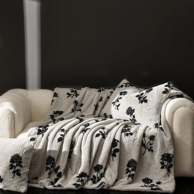 Afralia™ Cosy Faux Rabbit Plush Blanket in Milk Velvet for Single Sofa Decoration & Napping