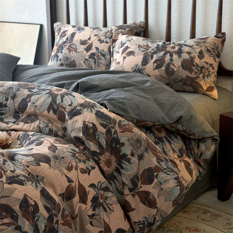 Afralia™ Cotton Jacquard Bedding Sets Vintage Quilt Set for All Seasons