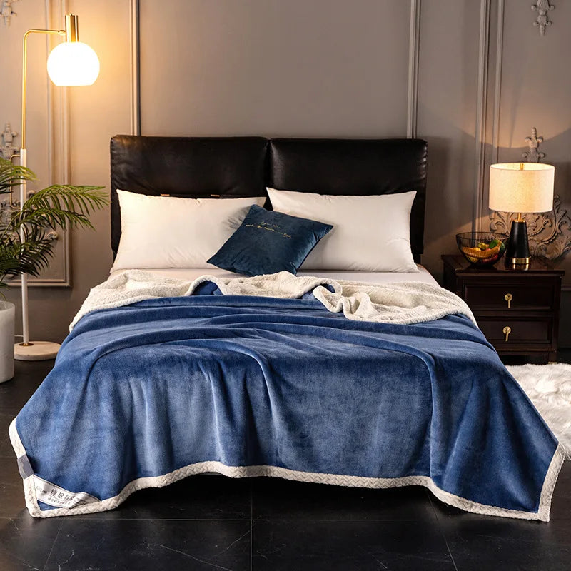 Afralia™ Double-Layer Velvet Sofa Blanket: Luxuriously Warm & Skin-Friendly