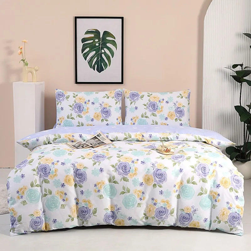 Afralia™ Printed Cotton Bedding Set, 4-Piece Universal Duvet Cover Kit, Cozy Home Textiles
