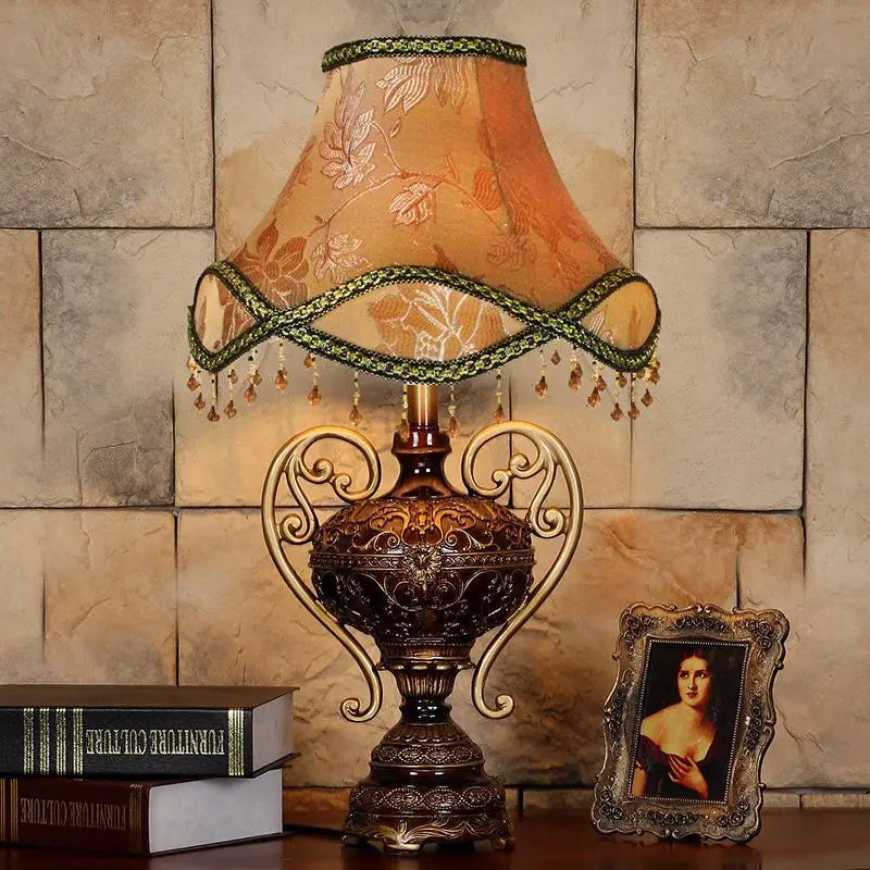 Afralia™ Retro European Style Bedside Desk Lamp for Luxurious Living Room and Study Table