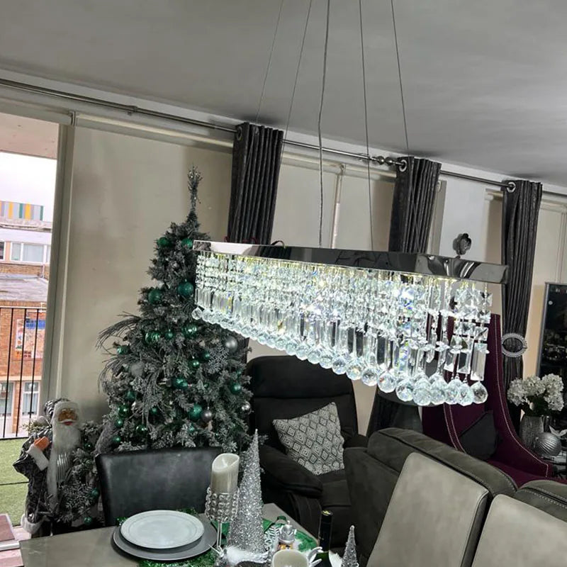 Afralia™ Crystal LED Chandelier for Home, Dining, Living Room & Bedroom