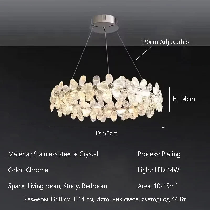 Afralia™ Crystal LED Chandelier: French Style Chrome Plated Pendant Light for Home Decor