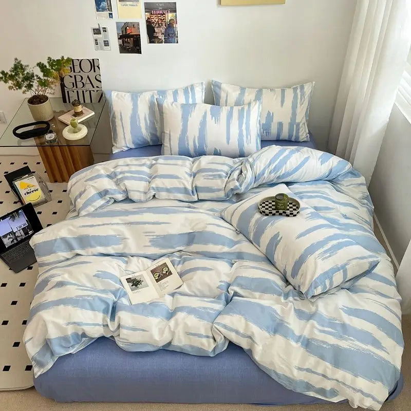 Afralia™ Nordic Cotton Printed Bedding Set for Twin Beds - Ultra Soft & Skin Friendly Home Bedclothes