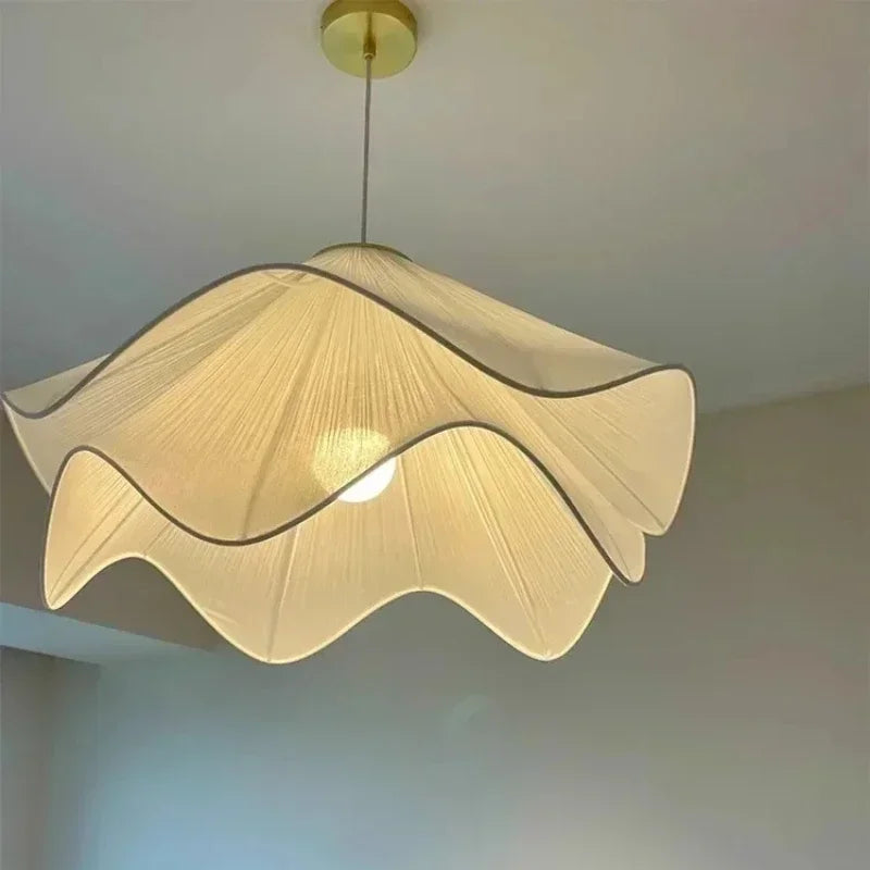 Afralia Fabric Petal Pendant Lights - Nordic Creamy Bar Suspension Lamp