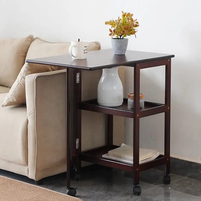 Afralia™ Rolling Casters End Table | Retro Coffee Table | Modern Industrial Side Table