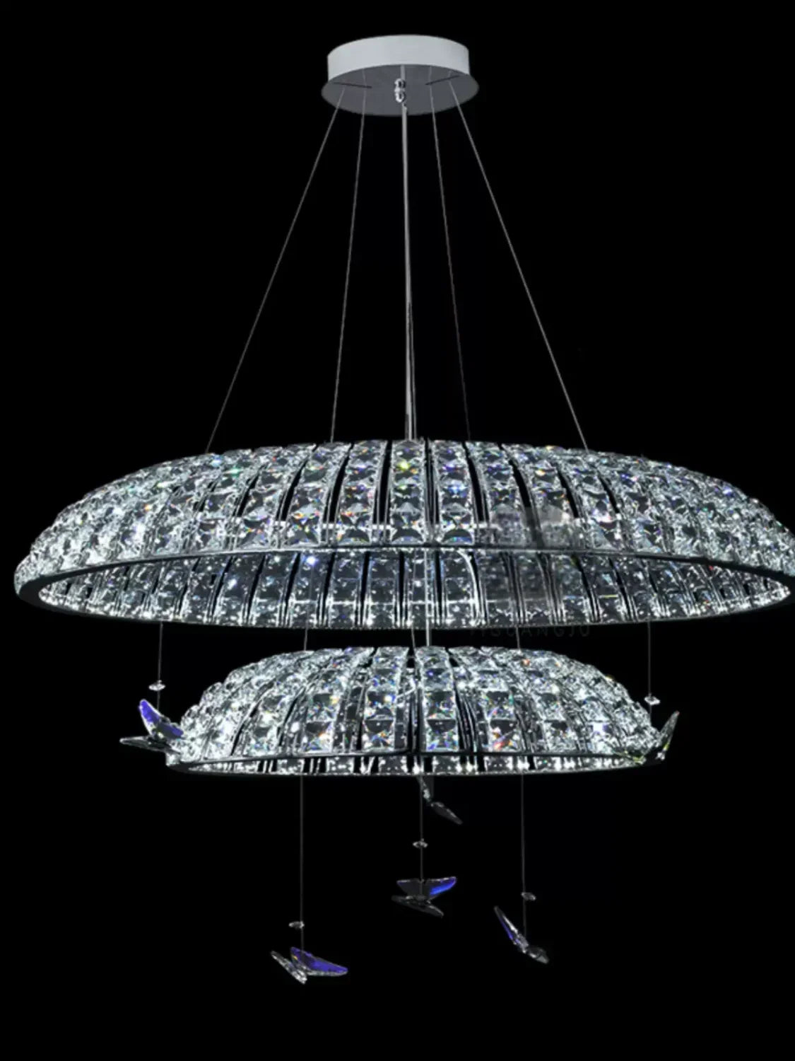 Afralia Crystal Butterfly Pendant Light: Italian Postmodern Luxury Lamp for Villa Duplex Building