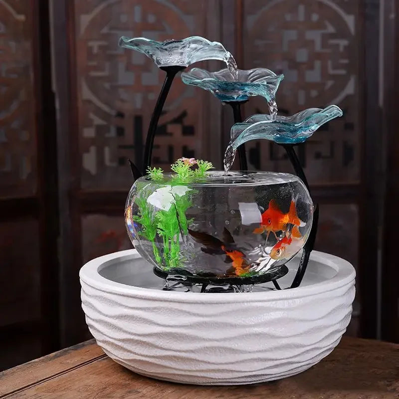 Afralia™ Serene Waterscape Fountain Decor for Living Room TV Cabinet & Desktop