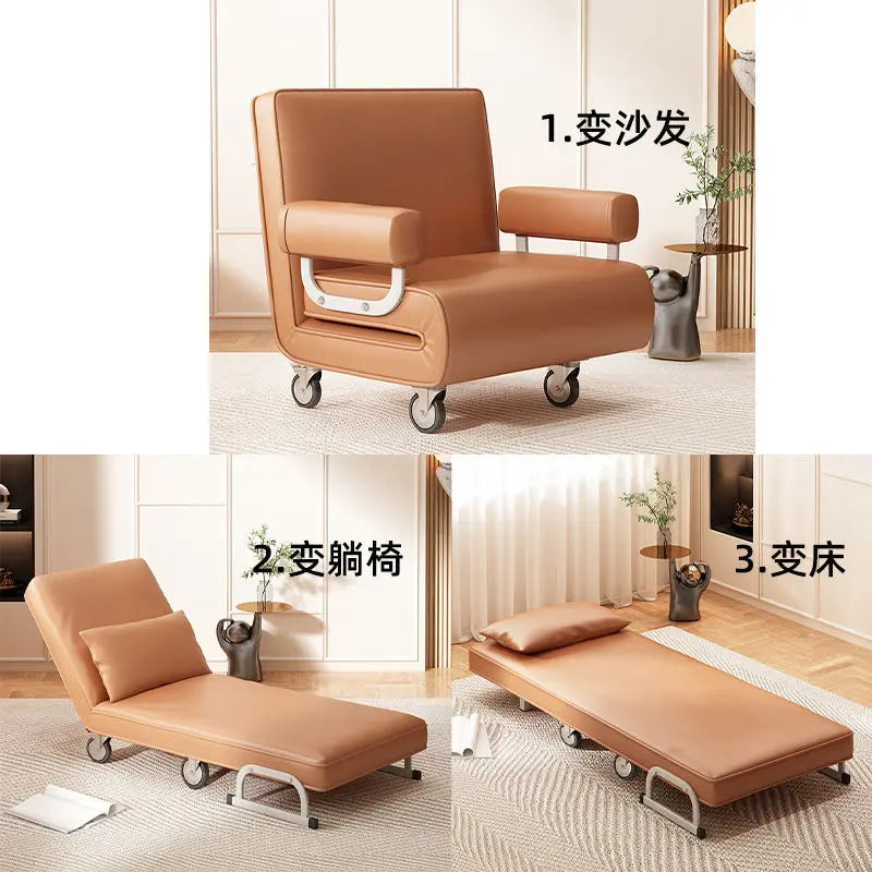 Afralia™ Luxury Modern Folding Sofa Bed Single Lounge Chair Elegant Apartment Recliner