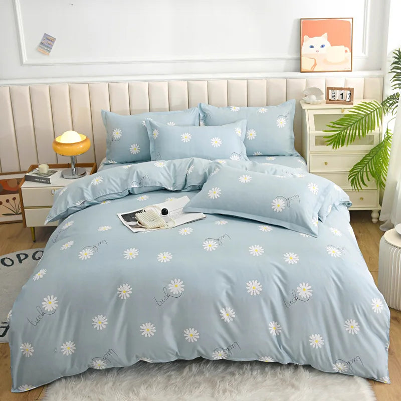 Afralia™ Pastoral Printed Cotton Comforter Cover for Queen King Bed - Four Seasons