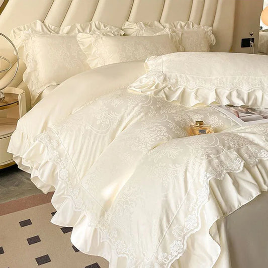 Afralia™ Silk Jacquard Bedding Sets: Summer Cool Quilt Cover Set, Various Sizes