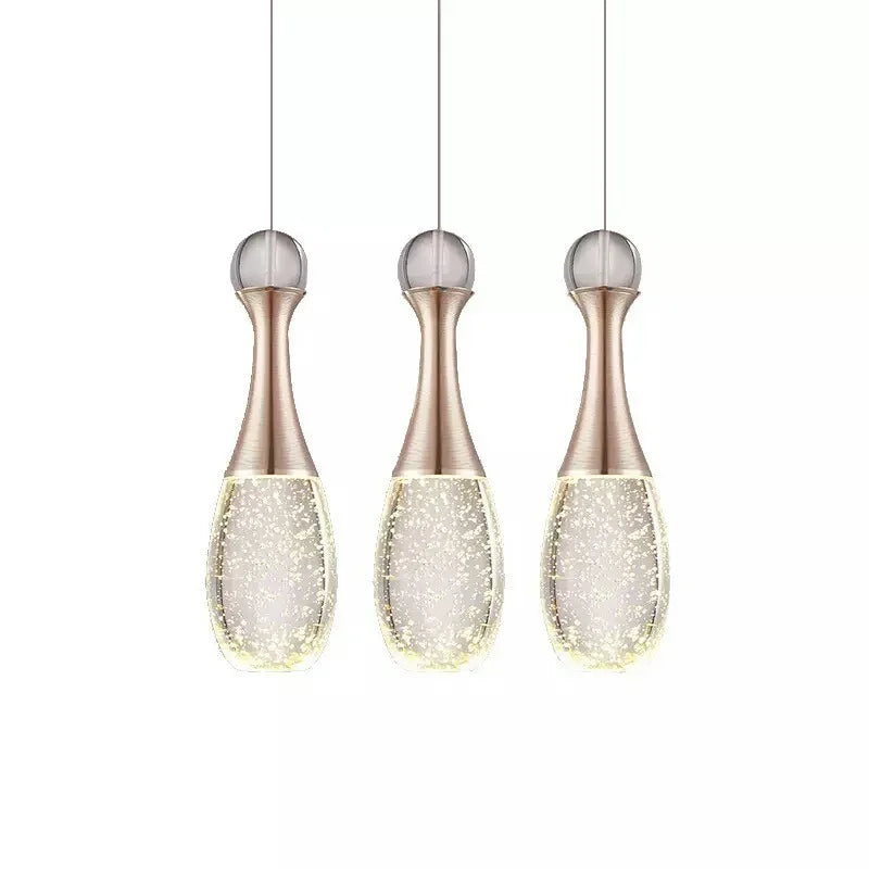 Afralia™ Crystal Pendant Light Champagne Gold for Bedroom and Dining Room