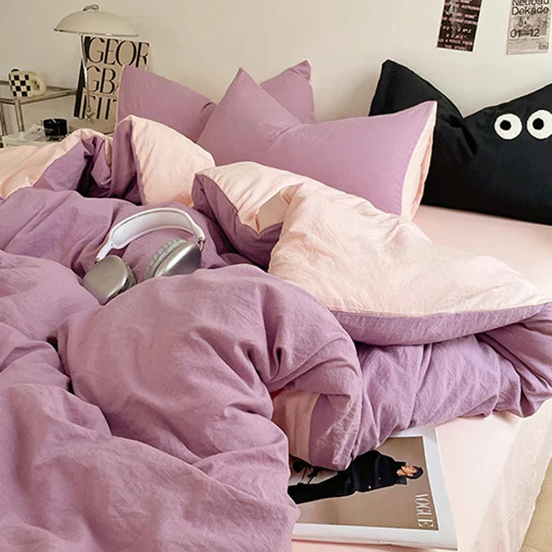 Afralia™ Cotton Bedding Set: Soft Duvet Sheets, Pillowcases, Comforter Set - All Seasons Comfort