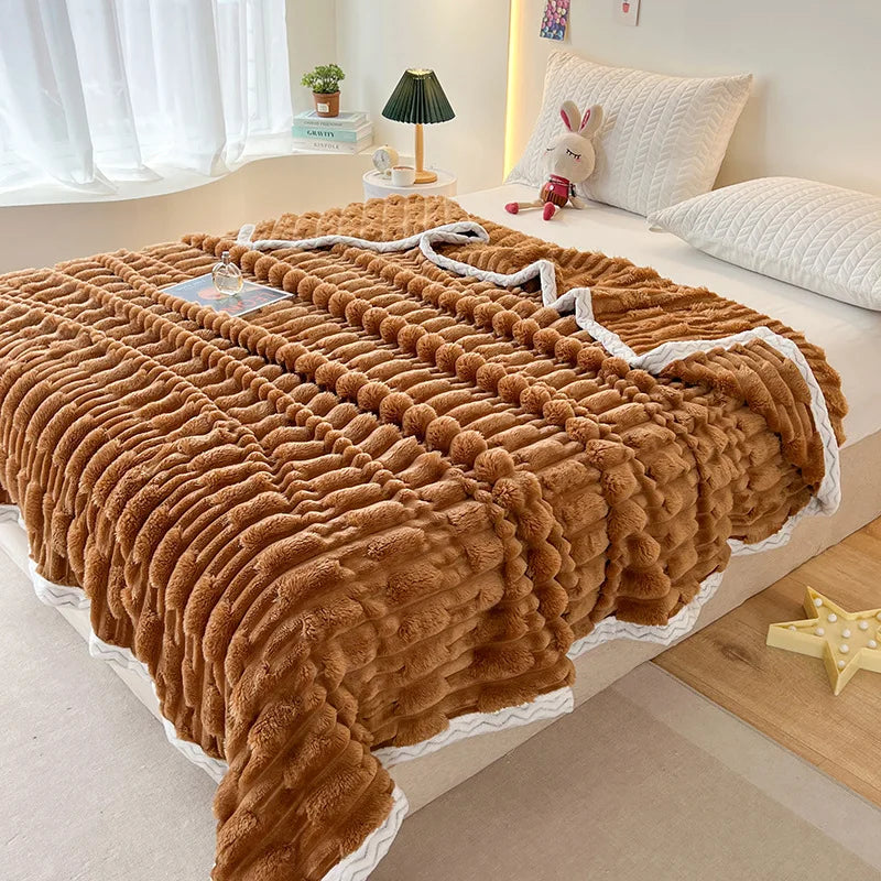 Afralia™ Bamboo Velvet Blanket: Soft Flannel Sofa Cover & Shawlecessory